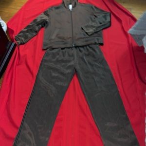 100% Silk Brown Pants Set